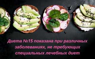 Меню на каждый день для диеты Стол номер 15
